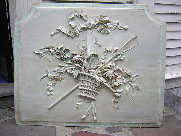 Antique Carved Wood Decorative Plaque
