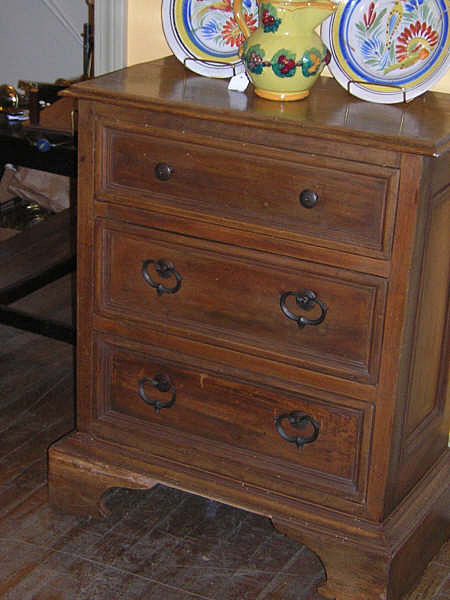Antique Italian Walnut Low Chest of Drawers