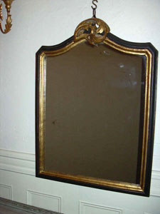 Italian wood frame mirror with antique carving