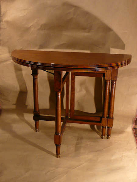 19th Century French Beechwood Demi Lune