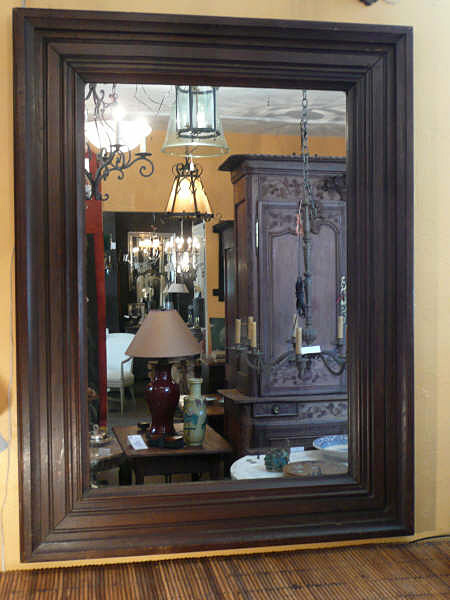 Antique French Oak Frame Mirror