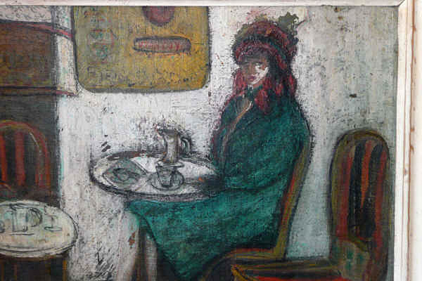 Oil on Canvas Cafe Scene