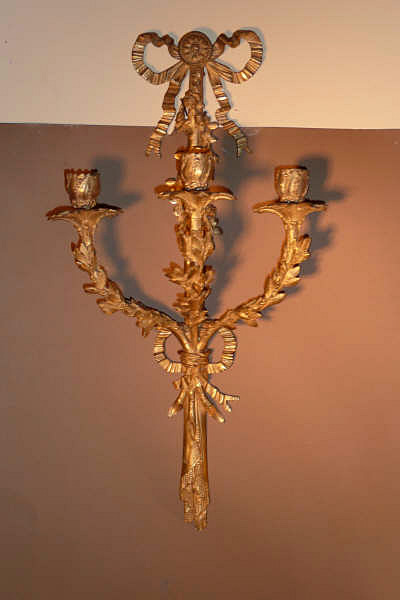 Gilded Bronze Louis XVI Style Sconces