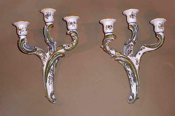 Pair Ceramic Sconces