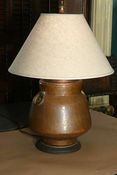 Arts and Crafts Copper Urn Lamp