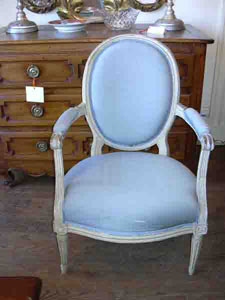 French painted fauteuil