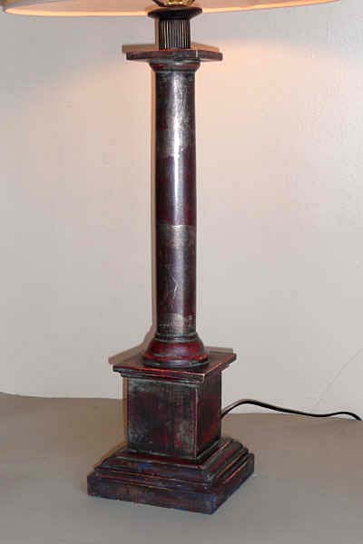 Neo Classical Style Silverleaf Column Lamps