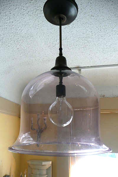 Violet Glass Cloche Light