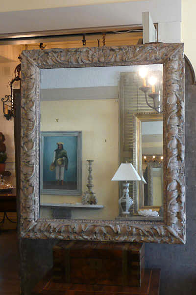 Carved Leafy Mirror